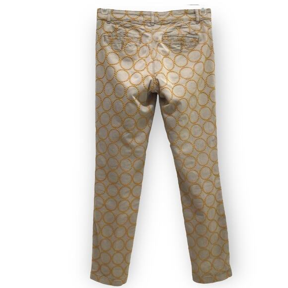 CHINO by Anthropologie Embroidered Mid Rise Relaxed Fit Pants size 26 - Picture 3 of 7